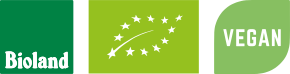 Bioland Logo, EU-Ökologo, Vegan Logo