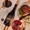 ZENSIERT Prädikatswein aus Weinproduktion Ökologischer Weinbau mit saftigem Steak